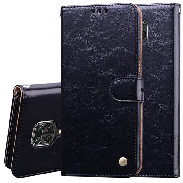 Business Style Oil Wax Texture Horizontal Flip Leather Case, with Holder & Card Slots & Wallet