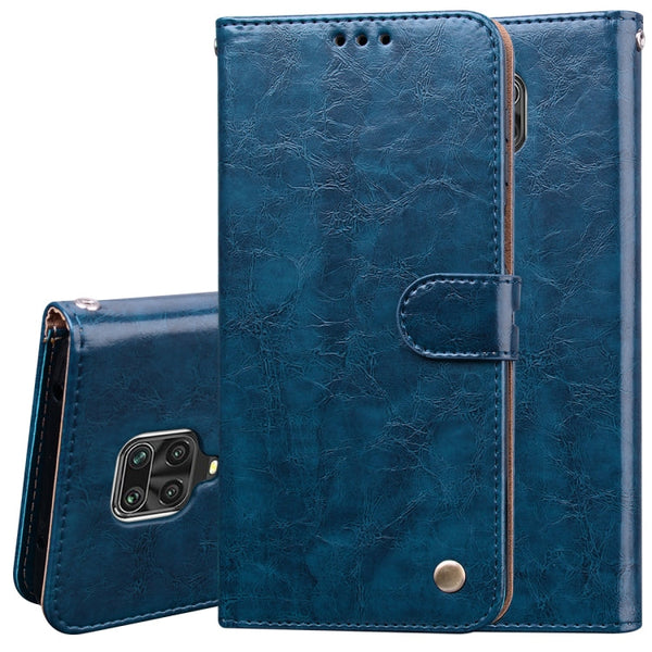 Business Style Oil Wax Texture Horizontal Flip Leather Case, with Holder & Card Slots & Wallet