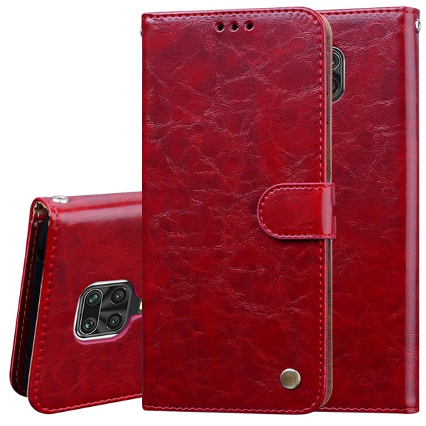 Business Style Oil Wax Texture Horizontal Flip Leather Case, with Holder & Card Slots & Wallet