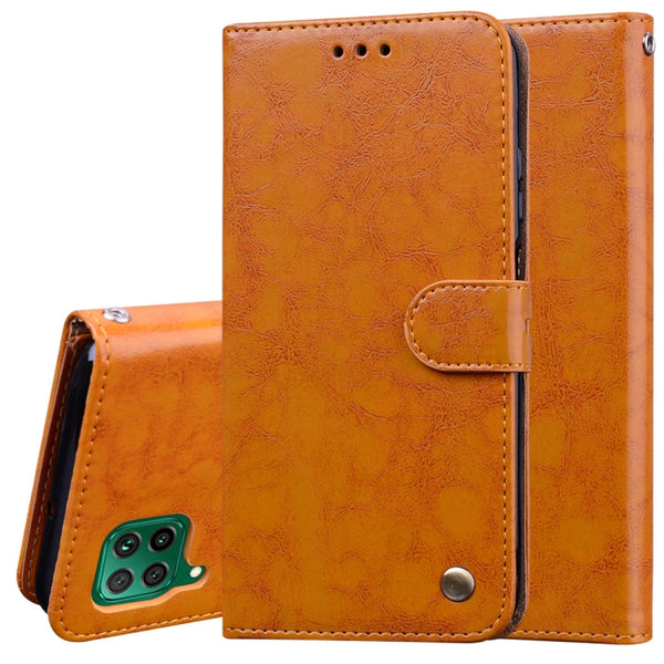 Business Style Oil Wax Texture Horizontal Flip Leather Case, with Holder & Card Slots & Wallet