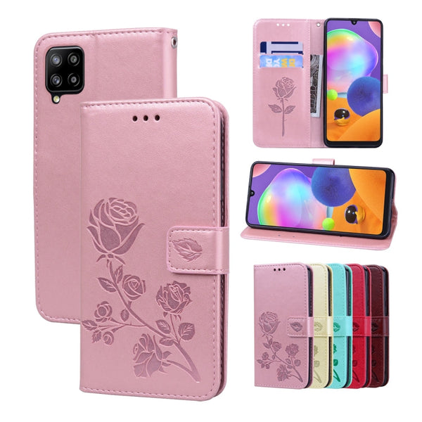 Rose Embossed Flip PU Leather Phone Case