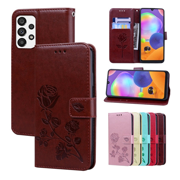 Rose Embossed Flip PU Leather Phone Case