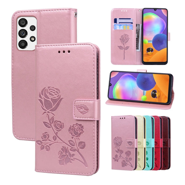 Rose Embossed Flip PU Leather Phone Case