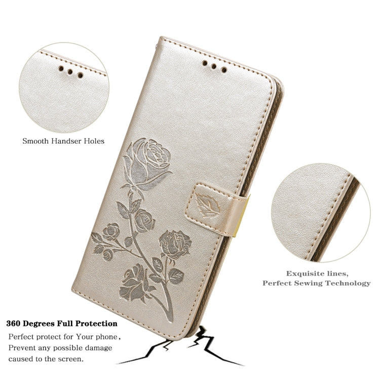 Rose Embossed Flip PU Leather Phone Case
