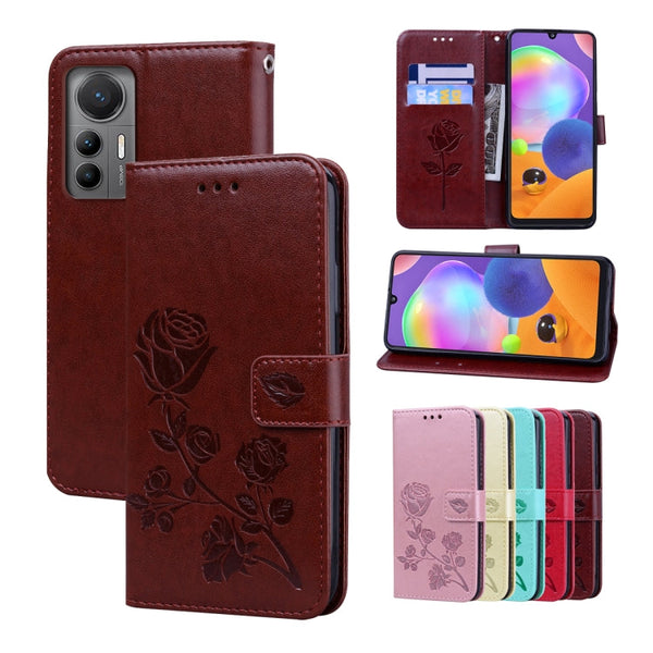 Rose Embossed Flip PU Leather Phone Case