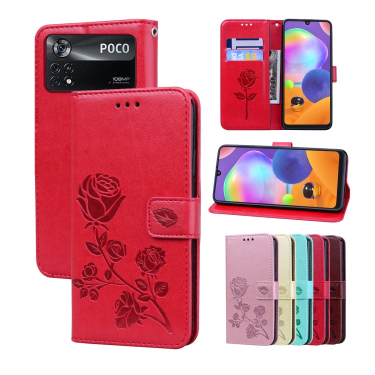 Rose Embossed Flip PU Leather Phone Case