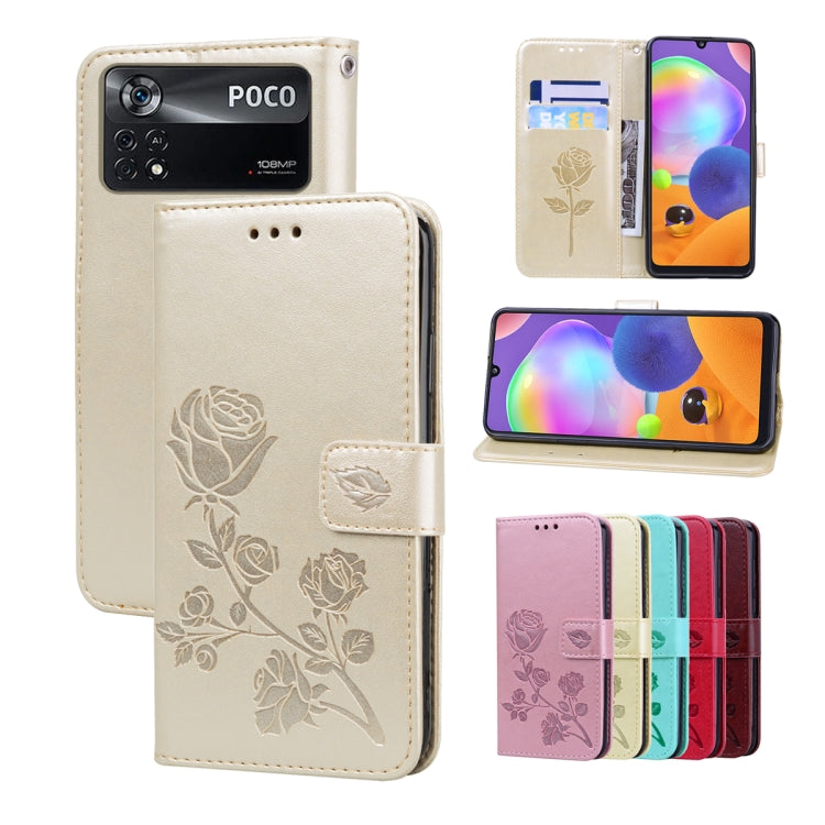 Rose Embossed Flip PU Leather Phone Case