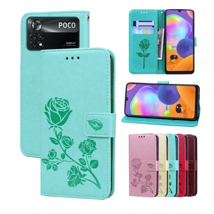 Rose Embossed Flip PU Leather Phone Case