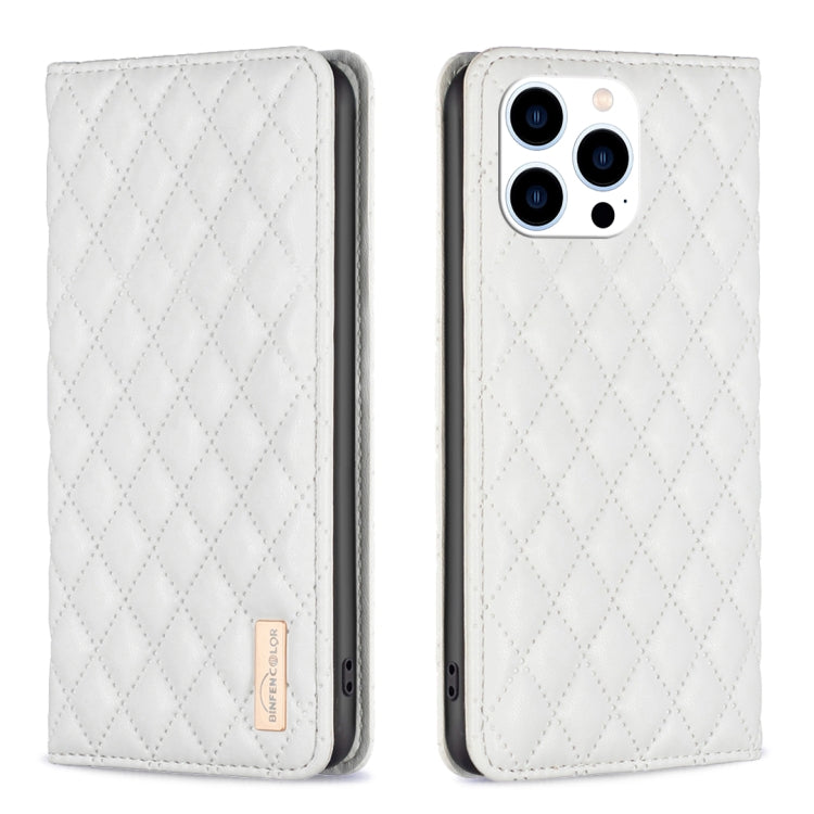 Diamond Lattice Magnetic Leather Flip Phone Case, For iPhone 14 Pro Max, For iPhone 14 Pro, For iPhone 14 Plus, For iPhone 14