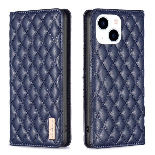 Diamond Lattice Magnetic Leather Flip Phone Case, For iPhone 14 Pro Max, For iPhone 14 Pro, For iPhone 14 Plus, For iPhone 14