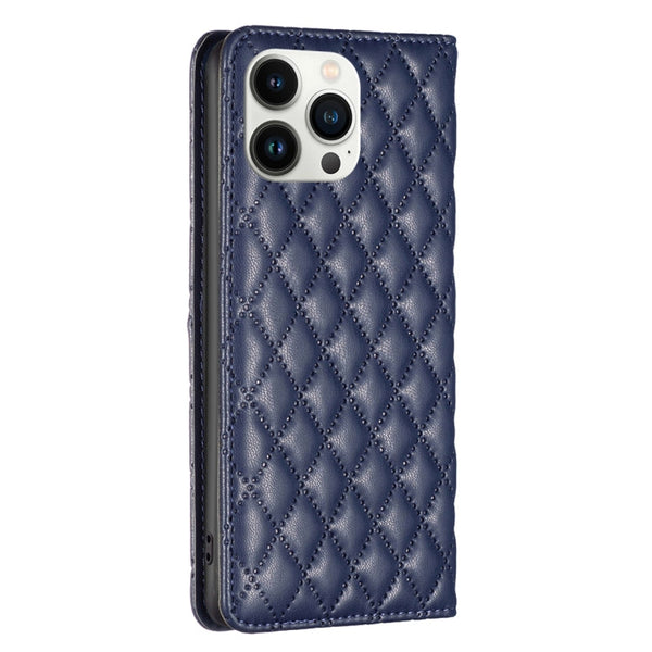 Diamond Lattice Magnetic Leather Flip Phone Case, For iPhone 13 Pro Max, For iPhone 13 Pro, For iPhone 13, For iPhone 12 Pro Max