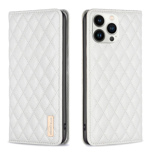 Diamond Lattice Magnetic Leather Flip Phone Case, For iPhone 13 Pro Max, For iPhone 13 Pro, For iPhone 13, For iPhone 12 Pro Max