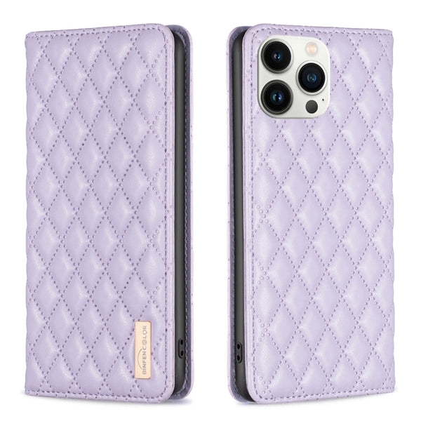 Diamond Lattice Magnetic Leather Flip Phone Case, For iPhone 13 Pro Max, For iPhone 13 Pro, For iPhone 13, For iPhone 12 Pro Max