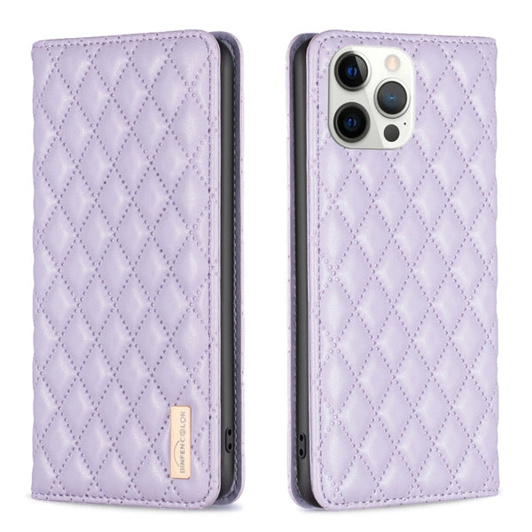 Diamond Lattice Magnetic Leather Flip Phone Case, For iPhone 13 Pro Max, For iPhone 13 Pro, For iPhone 13, For iPhone 12 Pro Max