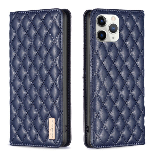 Diamond Lattice Magnetic Leather Flip Phone Case, For iPhone 12 / 12 Pro, For iPhone 11 Pro Max, For iPhone 11 Pro, For iPhone 11