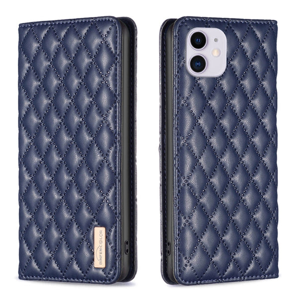 Diamond Lattice Magnetic Leather Flip Phone Case, For iPhone 12 / 12 Pro, For iPhone 11 Pro Max, For iPhone 11 Pro, For iPhone 11