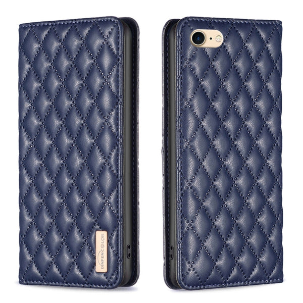 Diamond Lattice Magnetic Leather Flip Phone Case, For iPhone SE 2022 / SE 2020 / 8 / 7, For iPhone XS Max, For iPhone XS / X, For iPhone XR