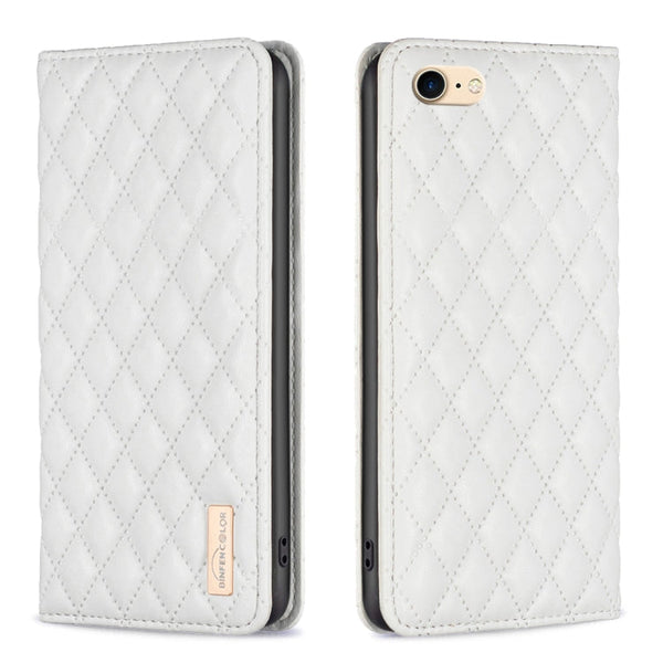 Diamond Lattice Magnetic Leather Flip Phone Case, For iPhone SE 2022 / SE 2020 / 8 / 7, For iPhone XS Max, For iPhone XS / X, For iPhone XR