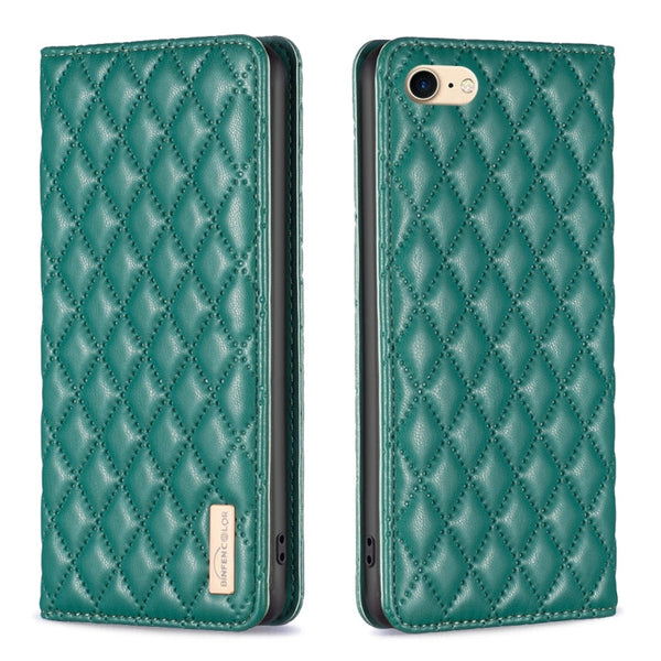 Diamond Lattice Magnetic Leather Flip Phone Case, For iPhone SE 2022 / SE 2020 / 8 / 7, For iPhone XS Max, For iPhone XS / X, For iPhone XR