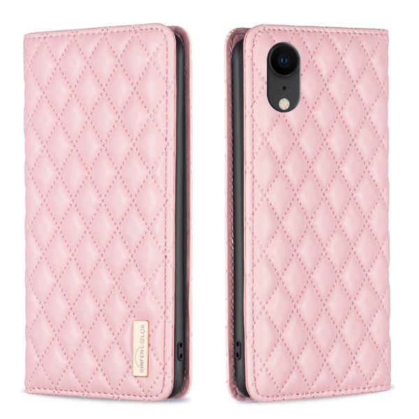 Diamond Lattice Magnetic Leather Flip Phone Case, For iPhone SE 2022 / SE 2020 / 8 / 7, For iPhone XS Max, For iPhone XS / X, For iPhone XR