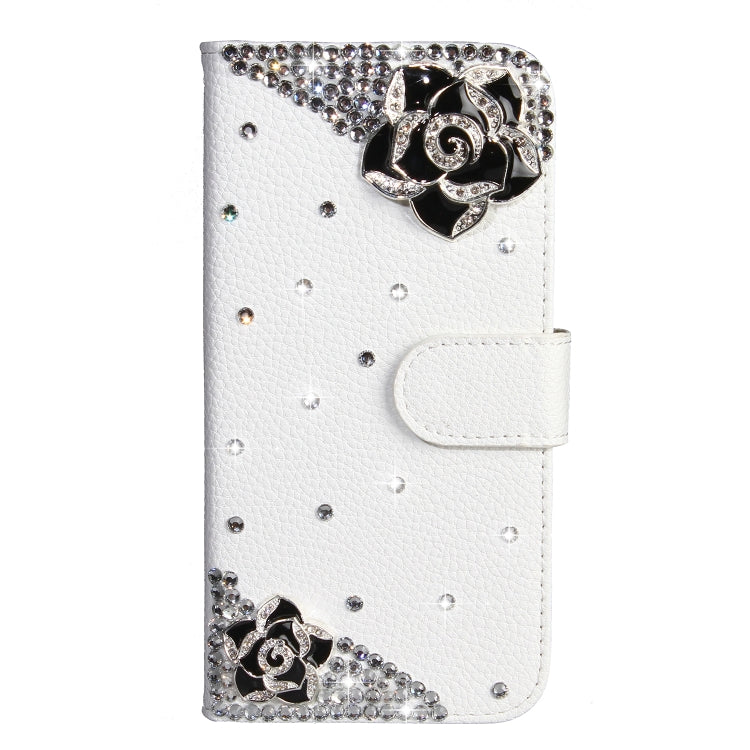 Horizontal Flip Solid Color Rhinestones Leather Case with Card Slot & Wallet & Holder, For Xiaomi Redmi 8