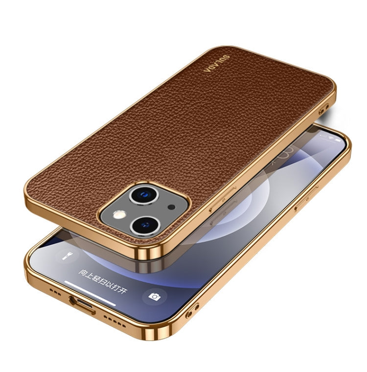 SULADA Shockproof TPU + Handmade Leather Phone Case, For iPhone 14, For iPhone 14 Plus, For iPhone 14 Pro, For iPhone 14 Pro Max