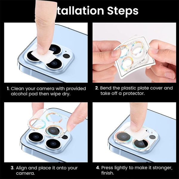 50pcs Tempered Glass CD Texture Back Camera Film