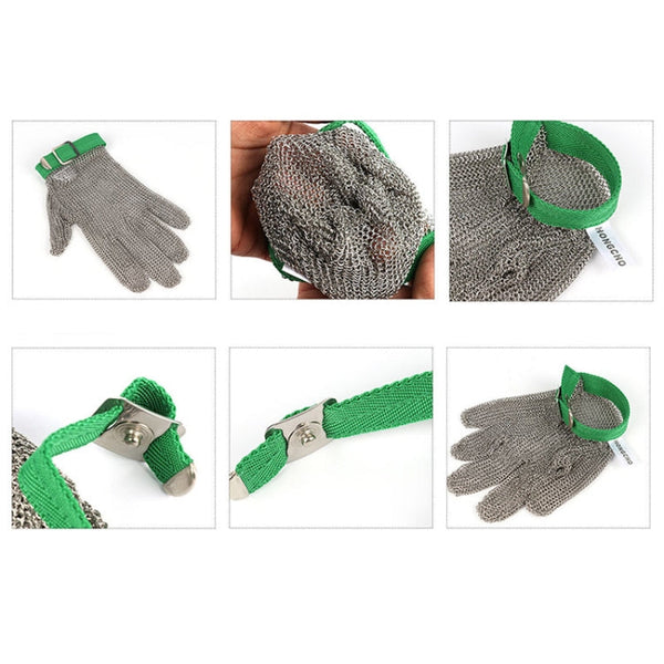 304 Stainless Steel 5 Fingers Steel Ring Anti-cutting Labor Protection Gloves