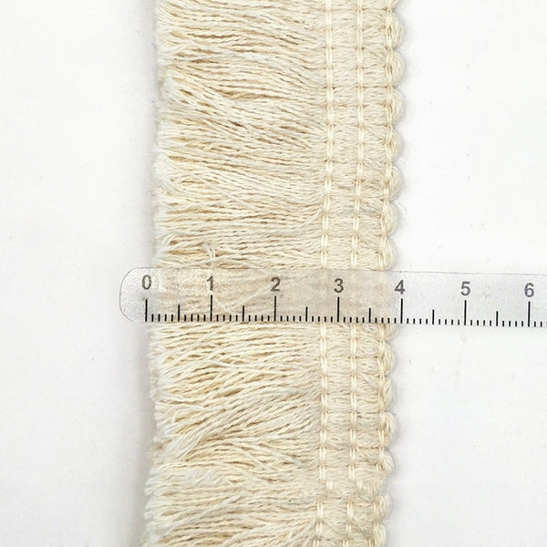 25m 4cm Beige Cotton Thread Tassel Lace Decorative Ribbon For Craft DIY Curtain Home Decorative Clothes Sewing Accessories