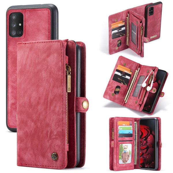CaseMe Detachable Multifunctional Horizontal Flip Leather Case, with Card Slot & Holder & Zipper Wallet & Photo Frame, For Samsung Galaxy A51, For Galaxy A71