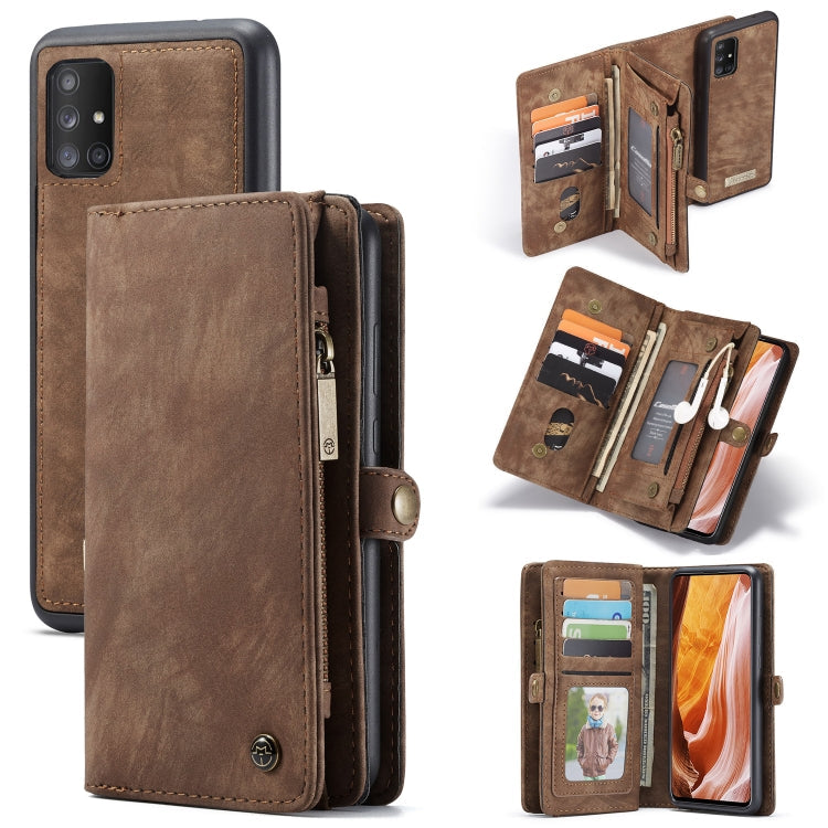 CaseMe Detachable Multifunctional Horizontal Flip Leather Case, with Card Slot & Holder & Zipper Wallet & Photo Frame, For Samsung Galaxy A51, For Galaxy A71