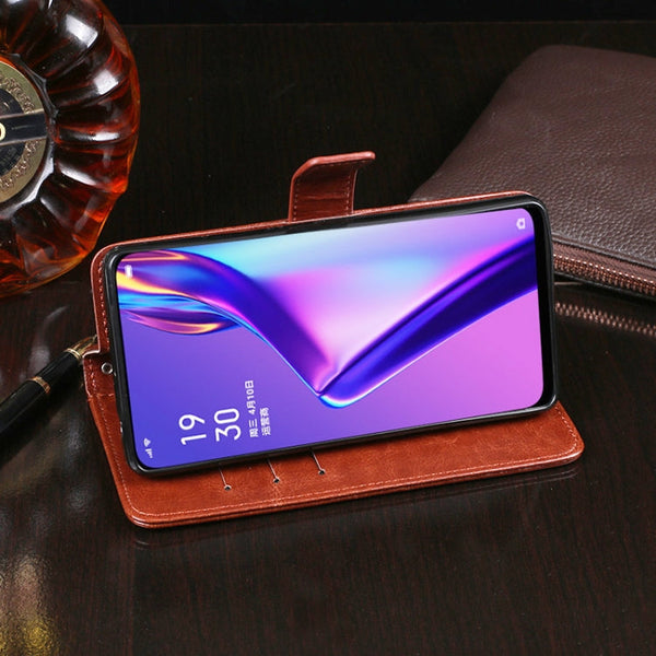 idewei Crazy Horse Texture Horizontal Flip Leather Case with Holder & Card Slots & Wallet, For OPPO K3, For OPPO R15 Pro, For OPPO A7X