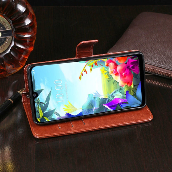 idewei Crazy Horse Texture Horizontal Flip Leather Case with Holder & Card Slots & Wallet, For LG K50S, For LG Stylo 5, For LG X power2