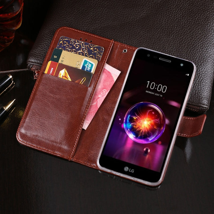 idewei Crazy Horse Texture Horizontal Flip Leather Case with Holder & Card Slots & Wallet, For LG X power3