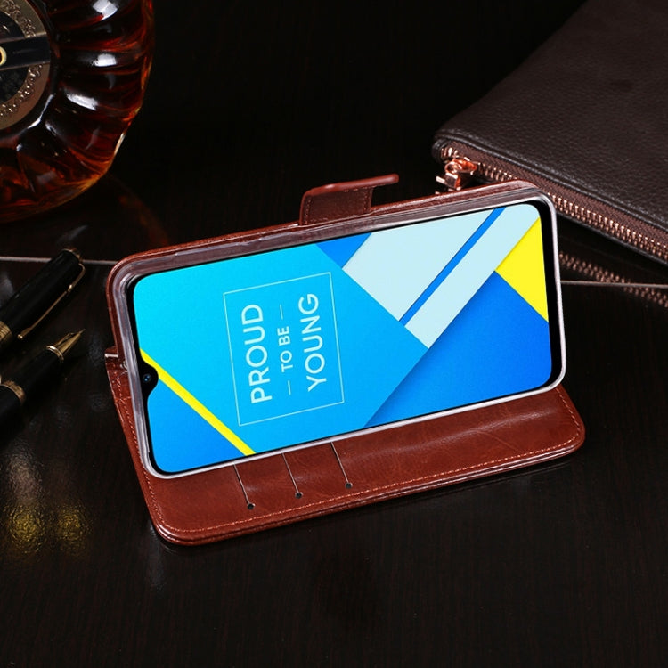 idewei Crazy Horse Texture Horizontal Flip Leather Case with Holder & Card Slots & Wallet, For OPPO Realme C2, For OPPO Realme X, For OPPO Realme X50 5G