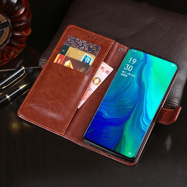 idewei Crazy Horse Texture Horizontal Flip Leather Case with Holder & Card Slots & Wallet, For OPPO Reno, For OPPO Reno2 Z, For OPPO Reno3
