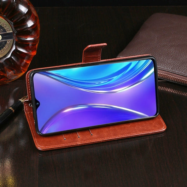 idewei Crazy Horse Texture Horizontal Flip Leather Case with Holder & Card Slots & Wallet, For OPPO Realme X2