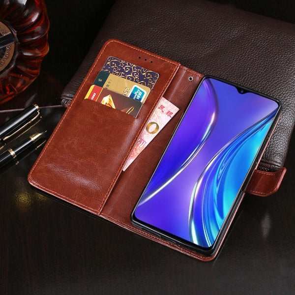idewei Crazy Horse Texture Horizontal Flip Leather Case with Holder & Card Slots & Wallet, For OPPO Realme X2