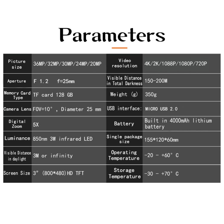 NV4000 Outdoor Hunting 4K HD Binocular Night Vision, NV4000
