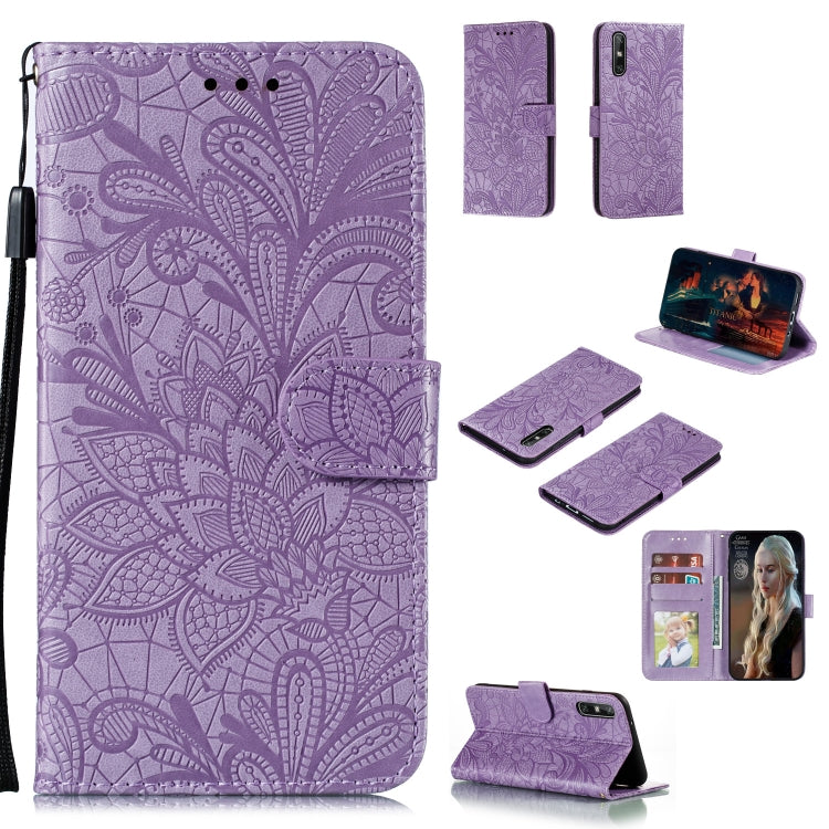 Lace Flower Embossing Pattern Horizontal Flip Leather Case , with Holder & Card Slots & Wallet & Photo Frame & Lanyard, For Huawei Enjoy 10e, For Xiaomi Redmi K30 Pro, For Xiaomi Redmi Note 9 Pro, For Xiaomi Redmi Note 9 Pro Max