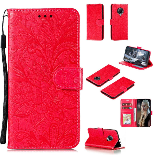 Lace Flower Embossing Pattern Horizontal Flip Leather Case , with Holder & Card Slots & Wallet & Photo Frame & Lanyard, For Huawei Enjoy 10e, For Xiaomi Redmi K30 Pro, For Xiaomi Redmi Note 9 Pro, For Xiaomi Redmi Note 9 Pro Max