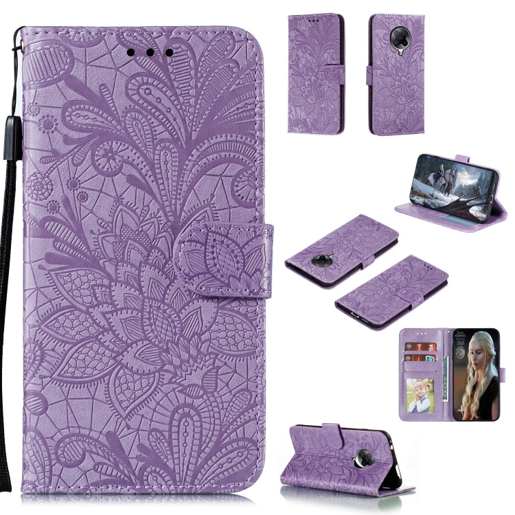 Lace Flower Embossing Pattern Horizontal Flip Leather Case , with Holder & Card Slots & Wallet & Photo Frame & Lanyard, For Huawei Enjoy 10e, For Xiaomi Redmi K30 Pro, For Xiaomi Redmi Note 9 Pro, For Xiaomi Redmi Note 9 Pro Max