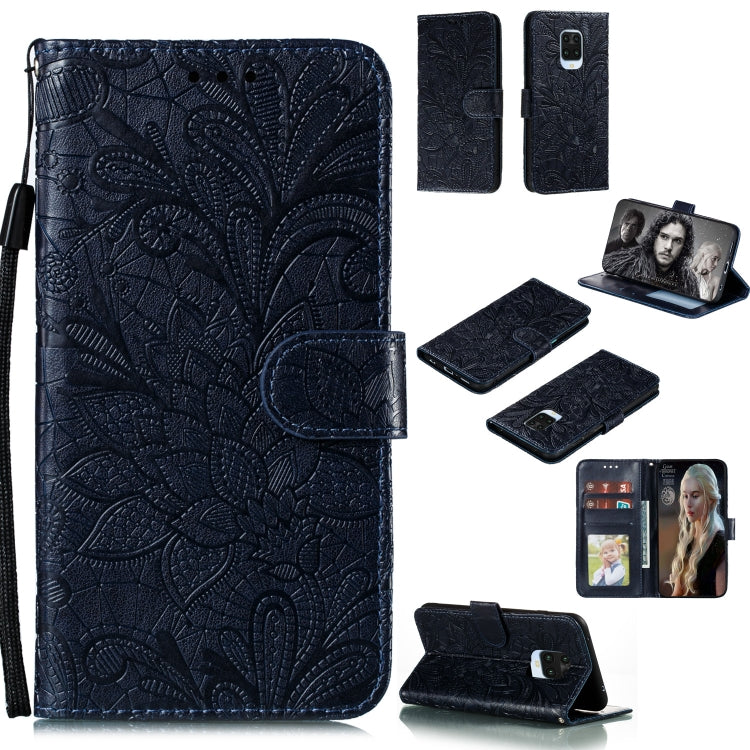 Lace Flower Embossing Pattern Horizontal Flip Leather Case , with Holder & Card Slots & Wallet & Photo Frame & Lanyard, For Huawei Enjoy 10e, For Xiaomi Redmi K30 Pro, For Xiaomi Redmi Note 9 Pro, For Xiaomi Redmi Note 9 Pro Max