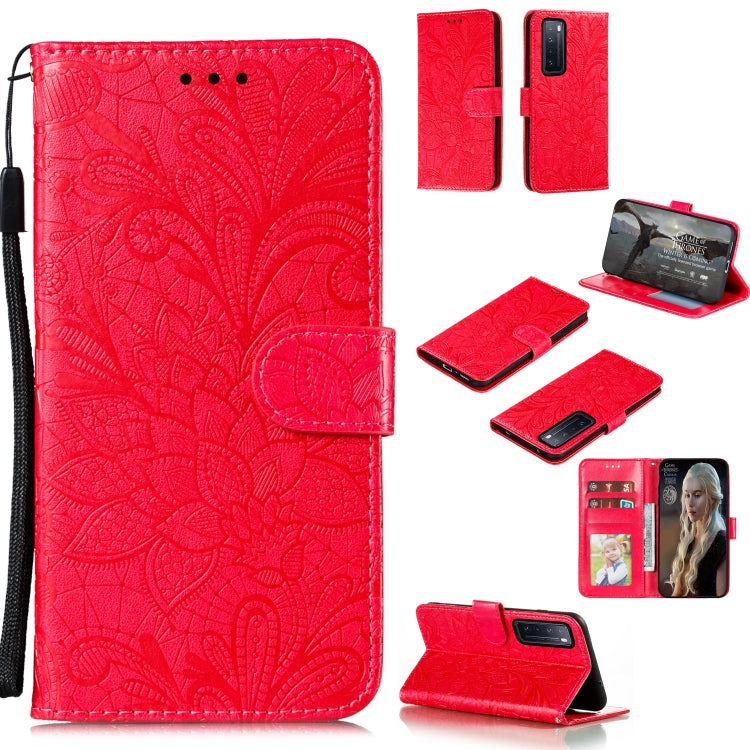 Lace Flower Embossing Pattern Horizontal Flip Leather Case , with Holder & Card Slots & Wallet & Photo Frame & Lanyard, For Xiaomi Redmi Note 9S, For Huawei Nova 7, For Huawei Nova 7 Pro, For Huawei Nova 7 SE