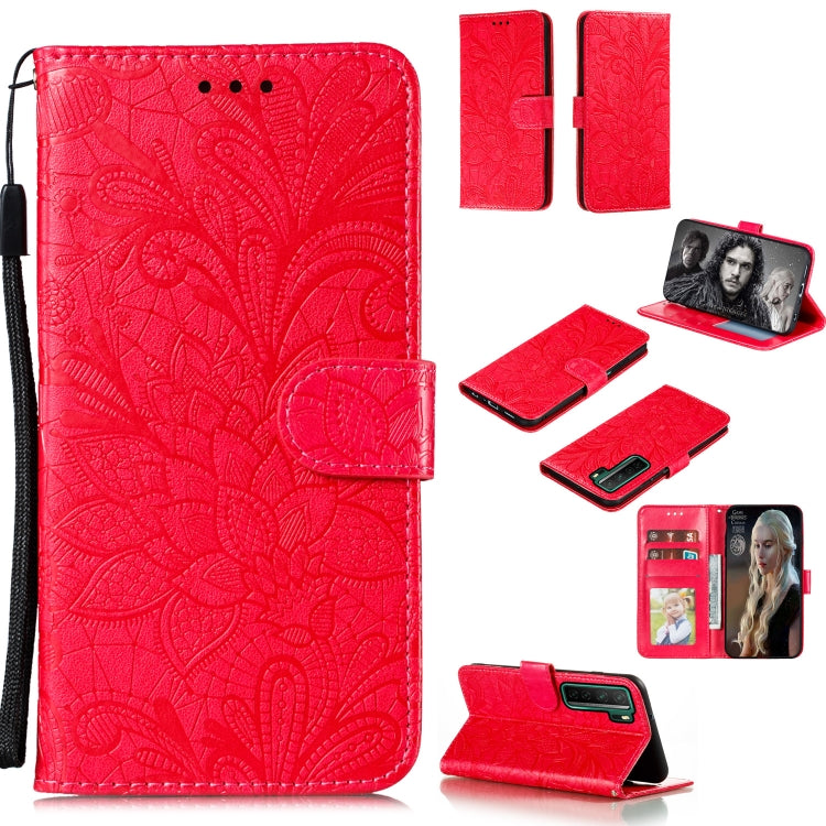 Lace Flower Embossing Pattern Horizontal Flip Leather Case , with Holder & Card Slots & Wallet & Photo Frame & Lanyard, For Xiaomi Redmi Note 9S, For Huawei Nova 7, For Huawei Nova 7 Pro, For Huawei Nova 7 SE