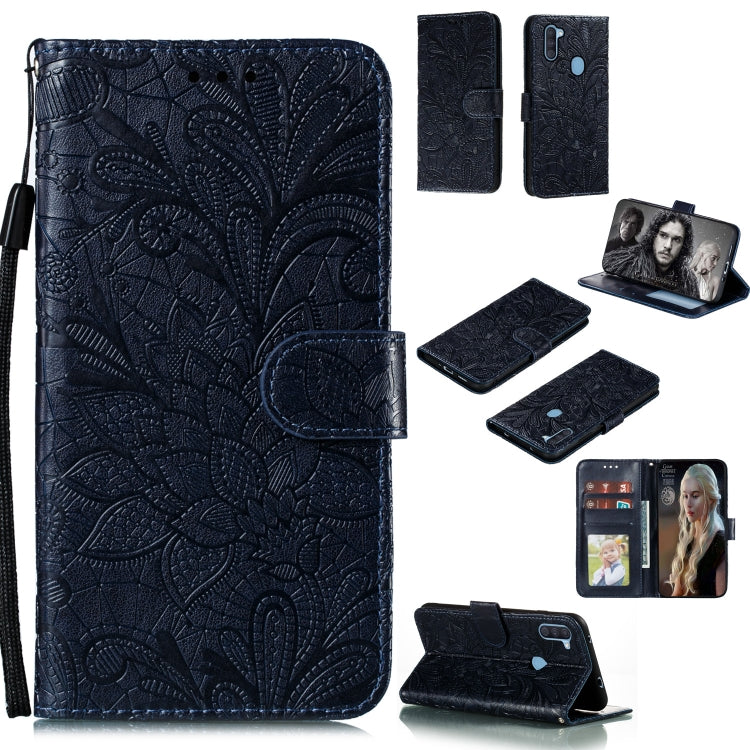 Lace Flower Embossing Pattern Horizontal Flip Leather Case , with Holder & Card Slots & Wallet & Photo Frame & Lanyard, For Galaxy A11, For Galaxy A41, For Galaxy A70e, For Galaxy M31
