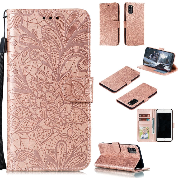 Lace Flower Embossing Pattern Horizontal Flip Leather Case , with Holder & Card Slots & Wallet & Photo Frame & Lanyard, For Galaxy A11, For Galaxy A41, For Galaxy A70e, For Galaxy M31