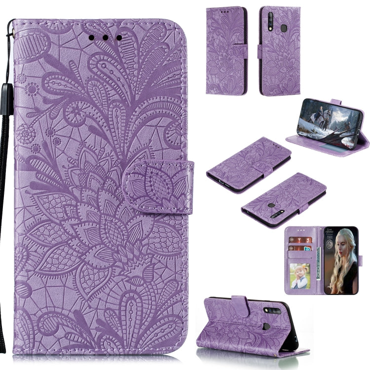Lace Flower Embossing Pattern Horizontal Flip Leather Case , with Holder & Card Slots & Wallet & Photo Frame & Lanyard, For Galaxy A11, For Galaxy A41, For Galaxy A70e, For Galaxy M31