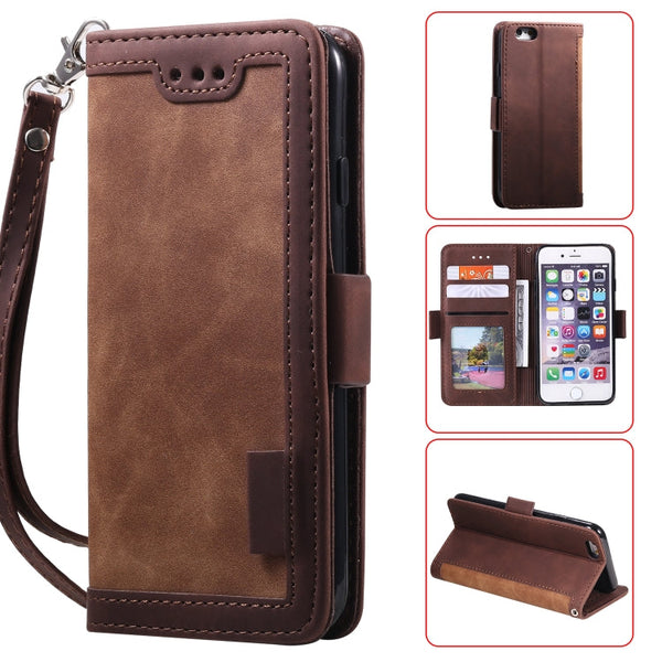 Retro Splicing Horizontal Flip Leather Case with Card Slots & Holder & Wallet, For iPhone SE 2022 / SE 2020 / 8 / 7, For Xiaomi Redmi Note 8 Pro