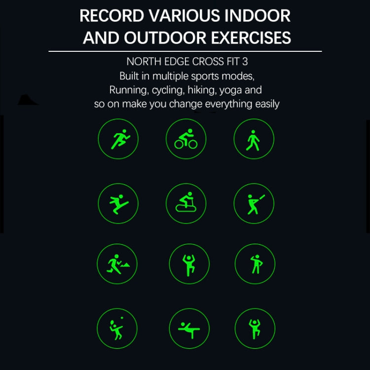 NORTH EDGE CROSS FIT3 Fashion Bluetooth Sports Smart Watch Supports Multiple Sports Modes, Sleep Monitoring, Heart Rate Monitoring